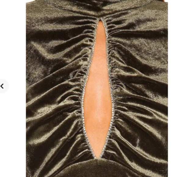 NWT NICHOLAS Lyssa Dress Sz 4 in Forest Green Velvet Long Sleeve Cocktail Dress - Picture 3 of 11